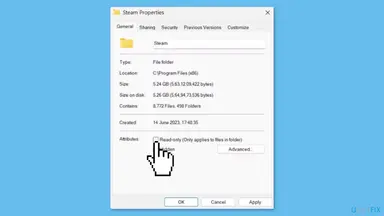 Screenshot: How to fix Steam library folder not writable error in Windows?