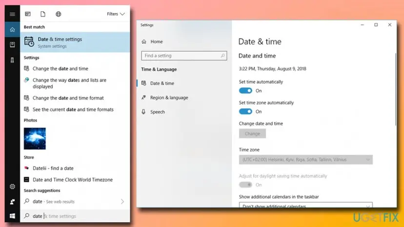 0x8000ffff windows store error check time and date settings