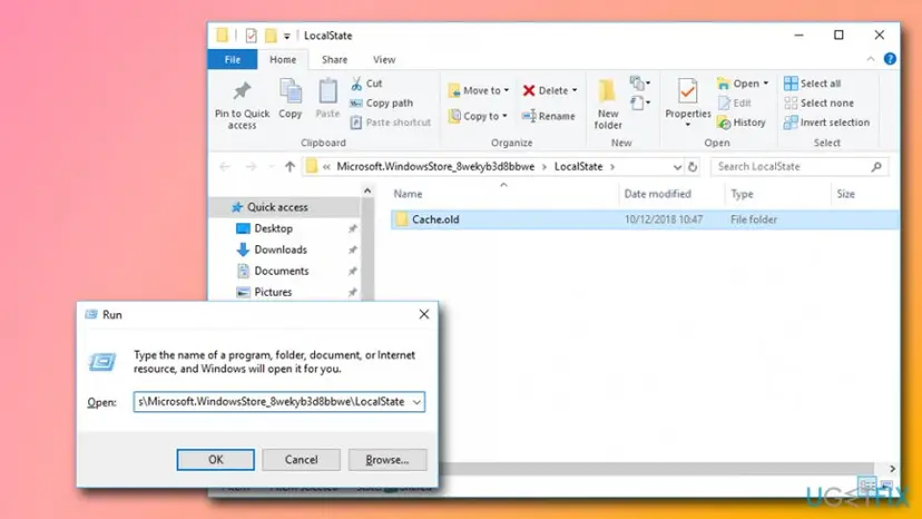 0x8000ffff windows store error reset cache