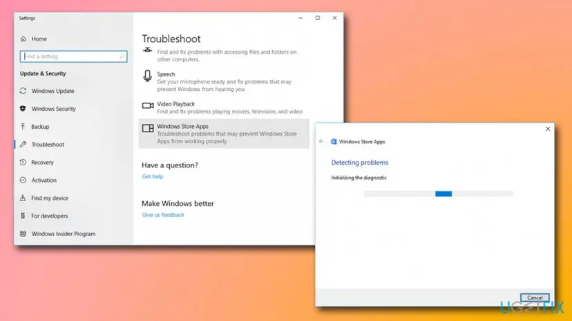0x8000ffff windows store error run apps troubleshooter