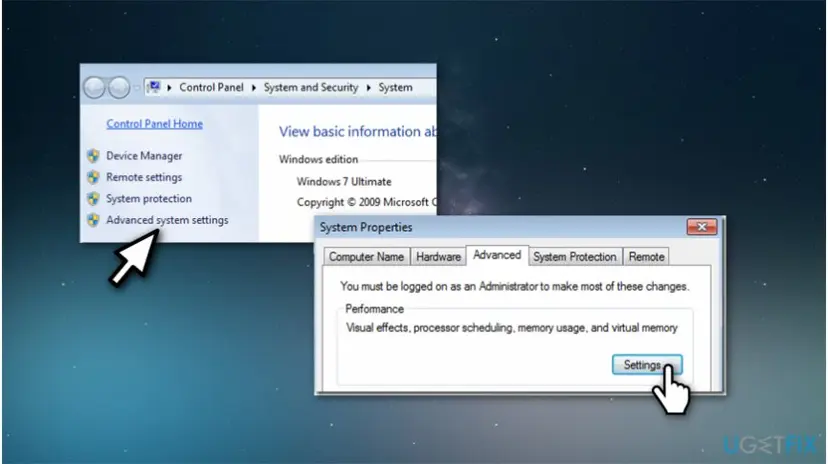 Advanced system settings