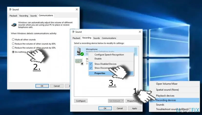 Change microphone settings