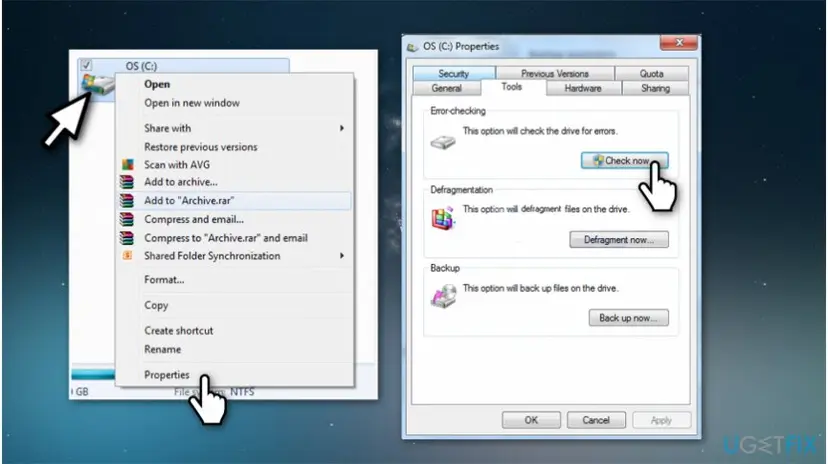 Check disk for errors