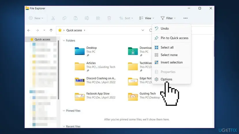 Clear file explorer history