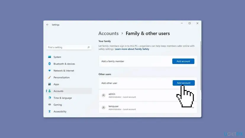 Create a new user account