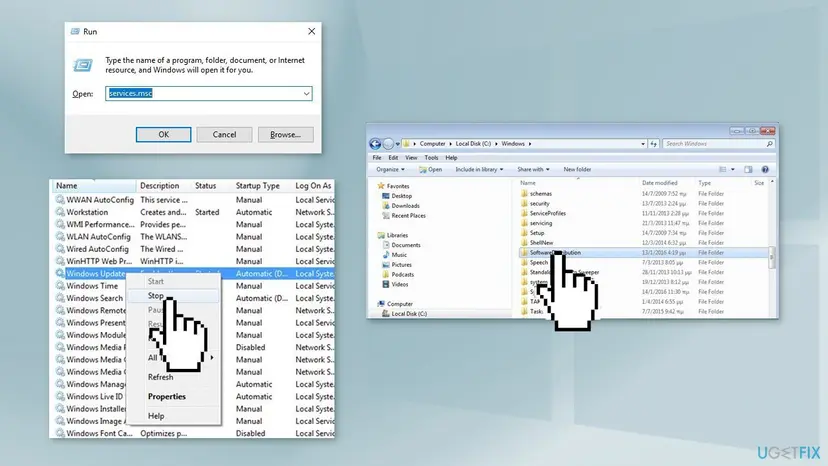 Delete files in the softwaredistribution folder