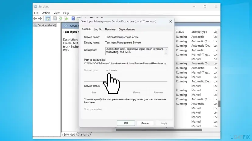 Disable the text input management service