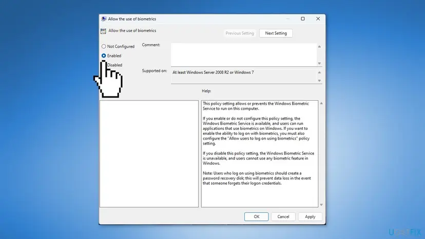Edit the group policy