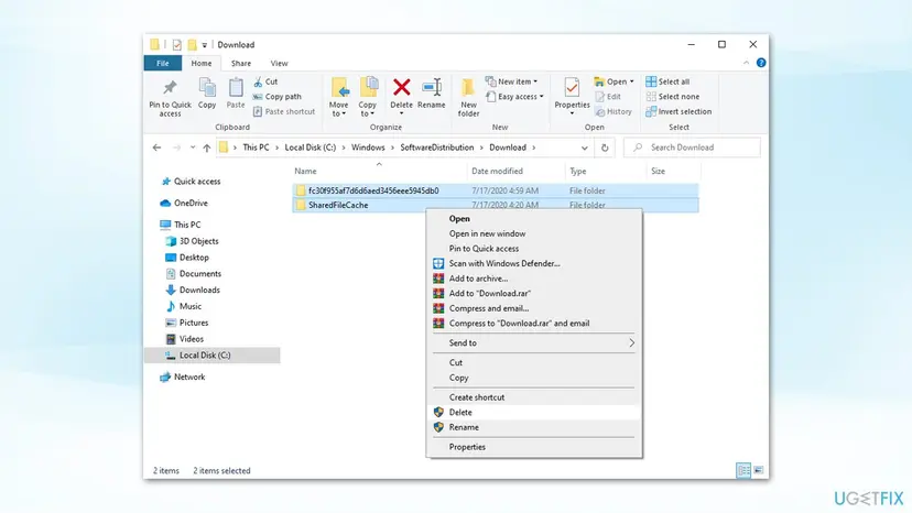 Fix 0x80070002 error on windows 10 delete software distribution folder contents