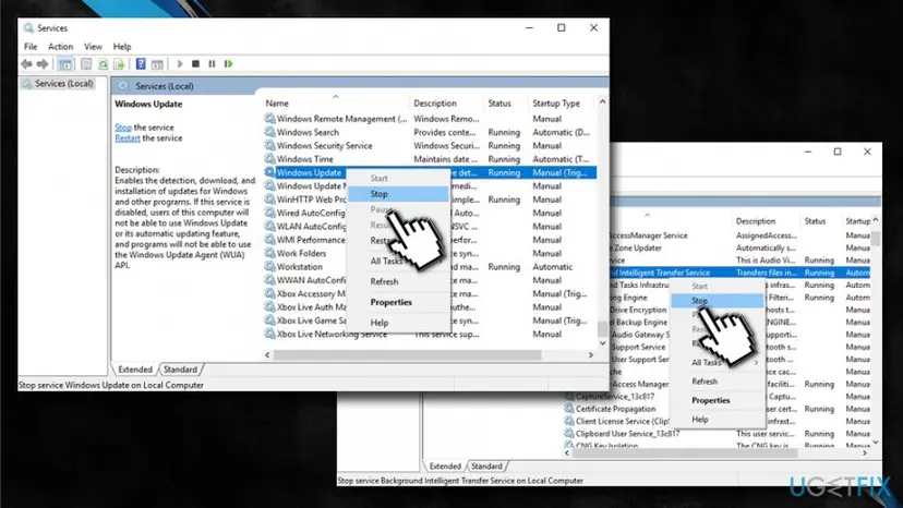 Fix 0x80240437 error stop windows services