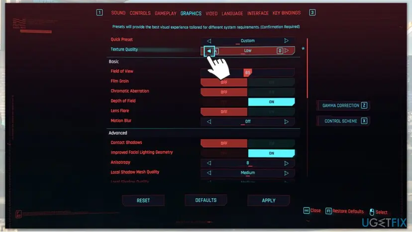Fix cyberpunk 2077 crashes low fps flatlined error set textures to low