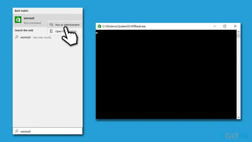 Fix error code 0x8024001e run ws reset command