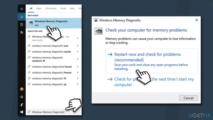 Fix ntoskrnl exe bsod error check memory with windows memory diagnostic