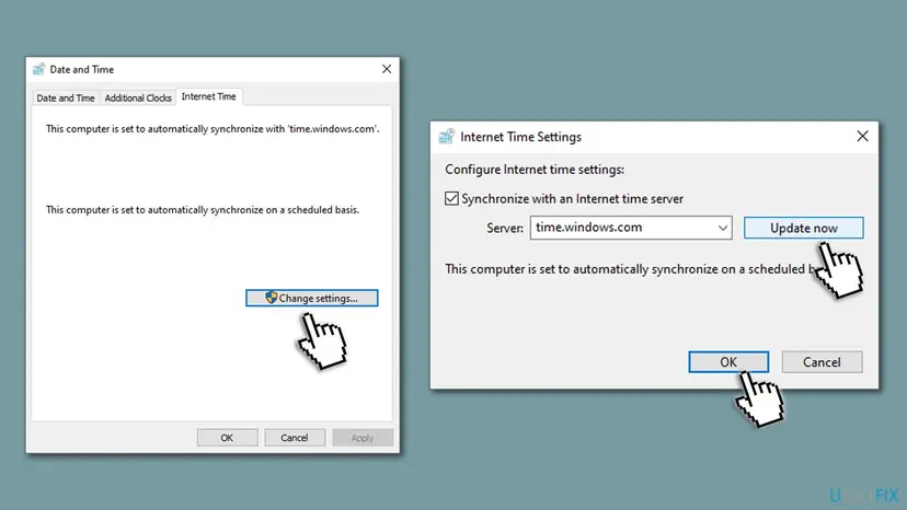How to fix 0x80070003 windows update error check time and date sync2