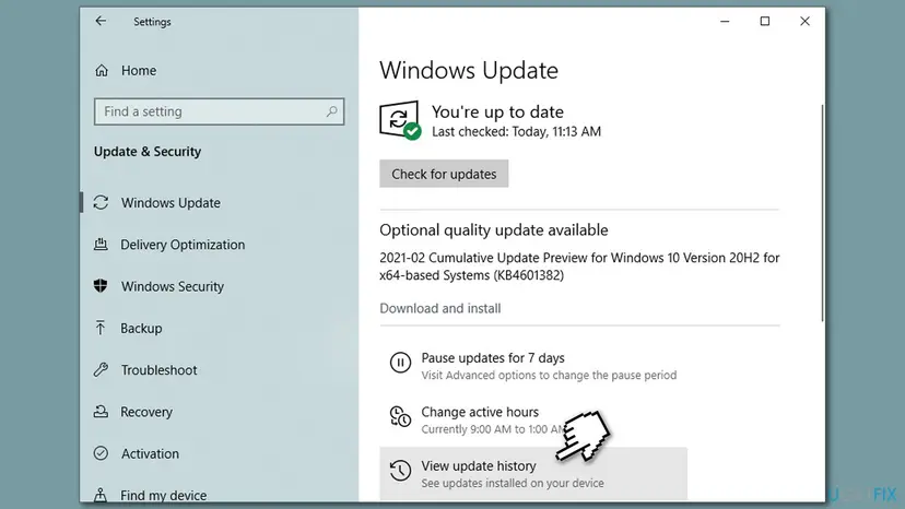 How to fix 0x80070003 windows update error view update history