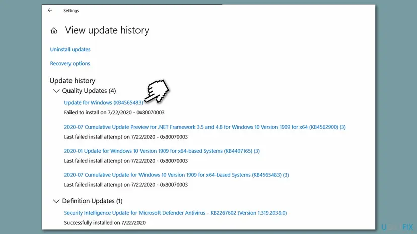 How to fix 0x80070003 windows update error write down the kb number