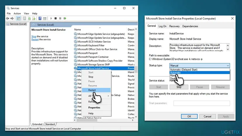 How to fix 0x803fb107 error in microsoft store restart store install service