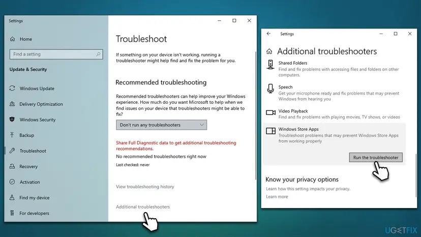 How to fix 0x803fb107 error in microsoft store run troubleshooter