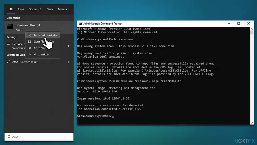 How to fix 0x803fb107 error in microsoft store sfc dism