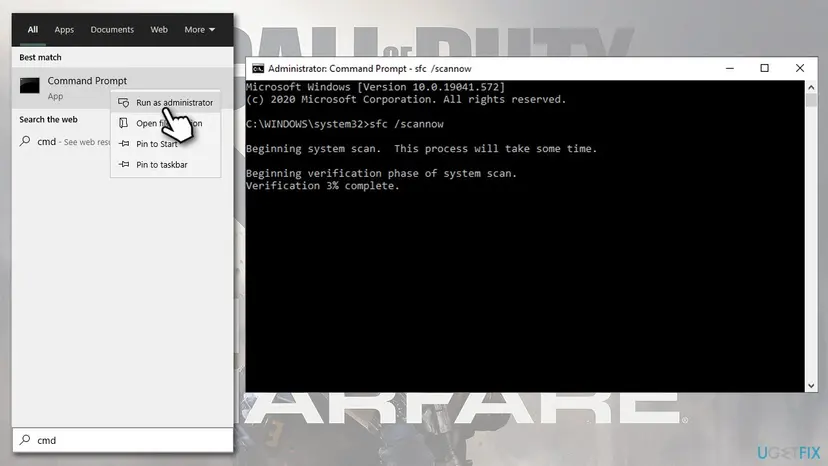 How to fix dev error 6068 call of duty modern warfare run sfc scan