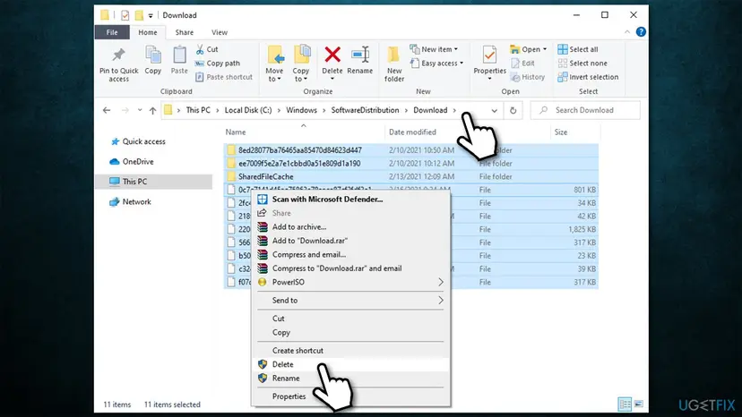 How to fix error code 0x8007000d on windows delete software distribution folder
