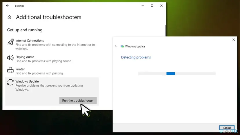 How to fix error sxs component store corrupt error in windows run windows update troubleshooter2