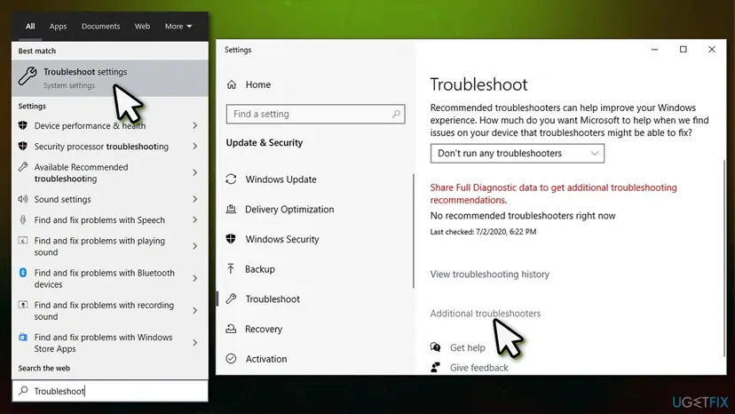 How to fix error sxs component store corrupt error in windows run windows update troubleshooter