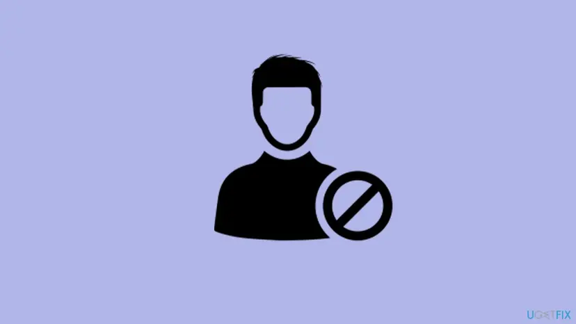 A black silhouette of a person next to a circular prohibition symbol on a purple background