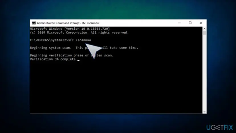 How to fix memory management error run sfc scan