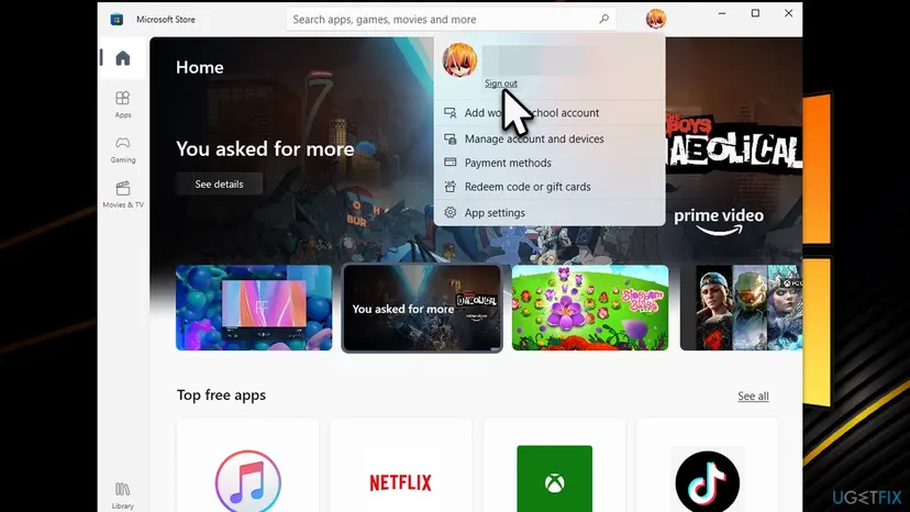 How to fix microsoft store 0x00000194 error sign out of microsoft account
