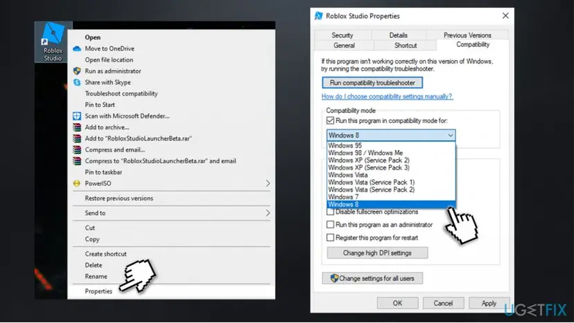 How to fix roblox error code 277 run program in compatibility mode