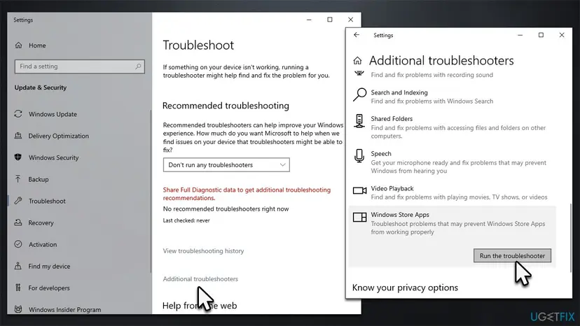 How to fix there has been an error in microsoft store run troubleshooter