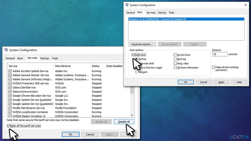 How to fix unexpected error 0x8000ffff in windows use clean boot