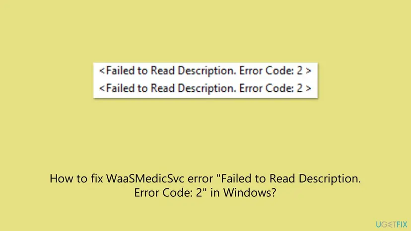 Two rows of the Services Description column, each reading Failed to Read Description. Error Code: 2 in angle brackets