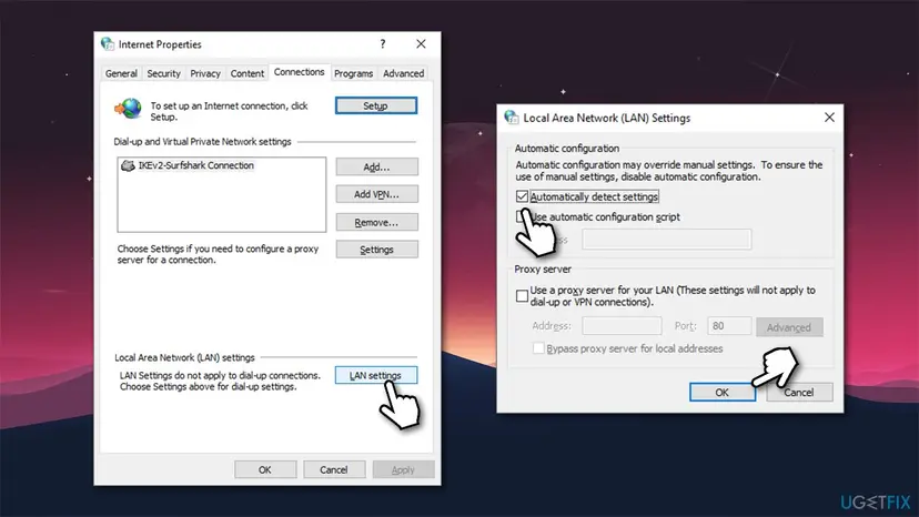 How to fix windows 10 update error code 0x800f0831 disable proxy