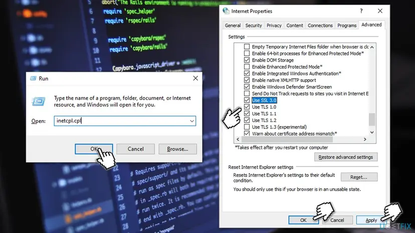 How to fix windows store error code 0x80131500 enable ssl and tls protocols