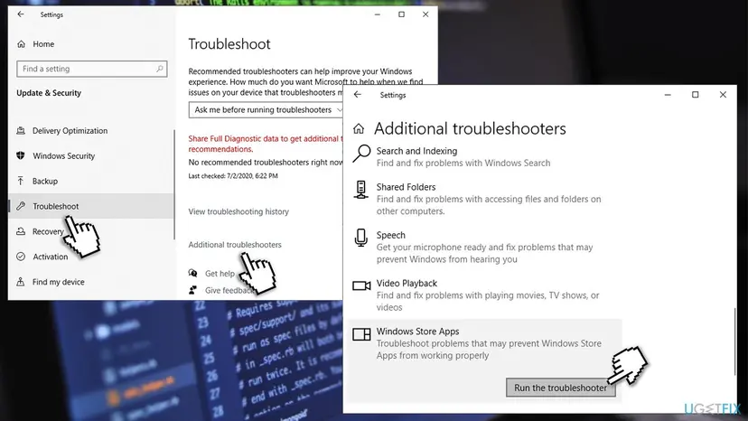 How to fix windows store error code 0x80131500 run troubleshooter