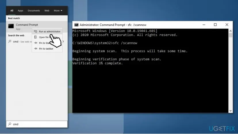 How to fix windows store error code 0x803fb005 run sfc and dism