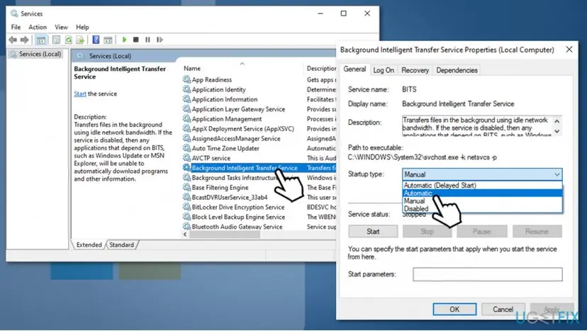 How to fix windows store error code 0x803fb005 set bits and update services to automatic