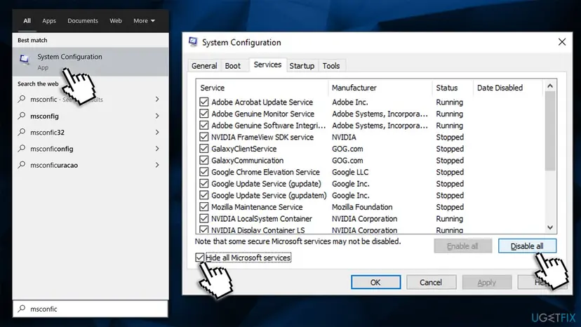 How to fix windows update error 0x80070103 disable all services