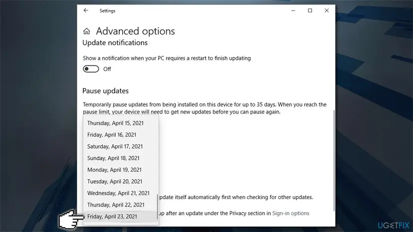 How to fix windows update error 0x80070541 pause updates2