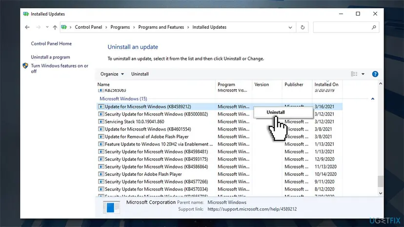 How to fix windows update error 0x80070541 uninstall updates2