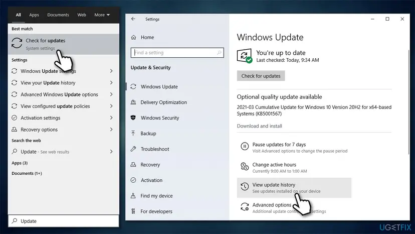 How to fix windows update error 0x8007371c access update history