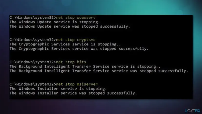 How to fix windows update error 0x800f0247 reset windows update components