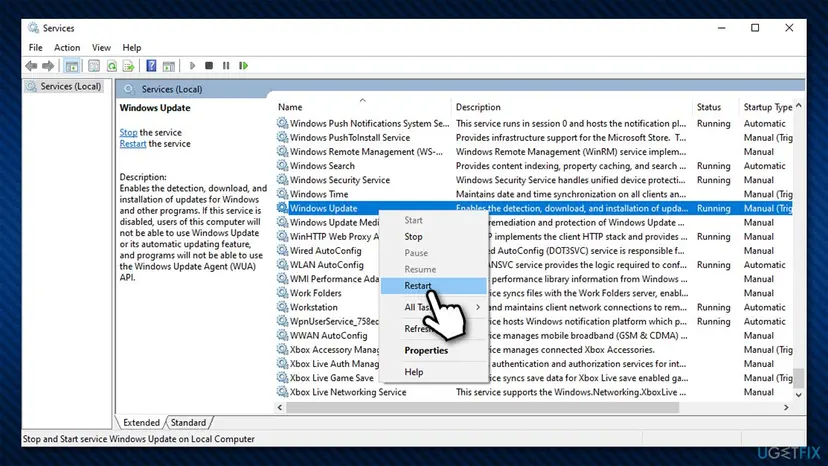 How to fix windows update error 0x800f0990 restasrt windows update service