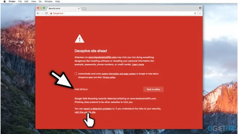 How to open a deceptive site