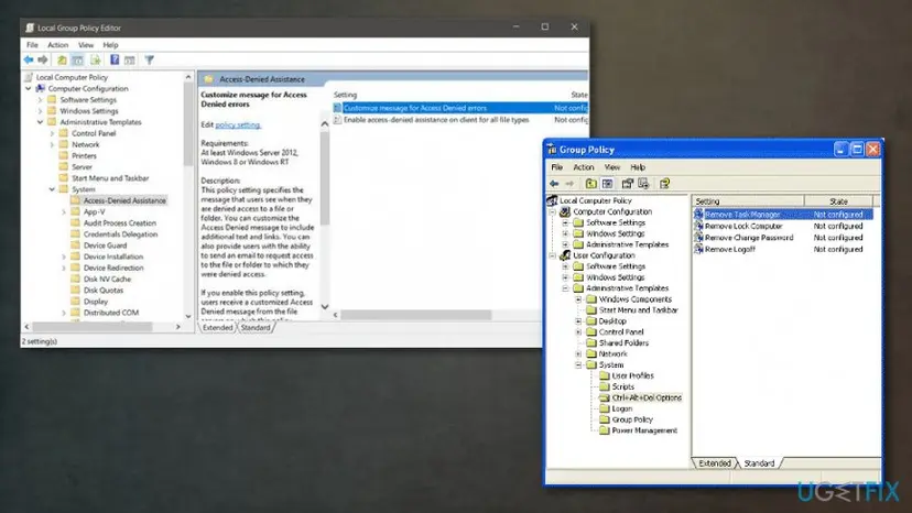 How to restore task manager group editor
