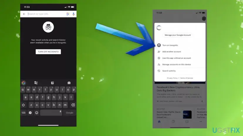 How to turn off google trending searches on search incognito