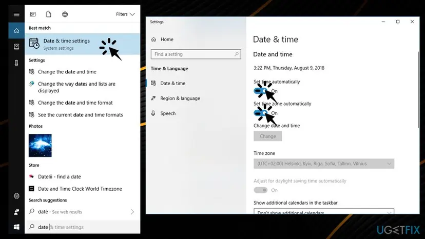 Microsoft store 0x00000194 error confirm correct date and time