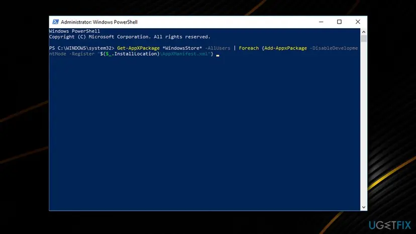 Microsoft store 0x00000194 error confirm reinstall microsoft store